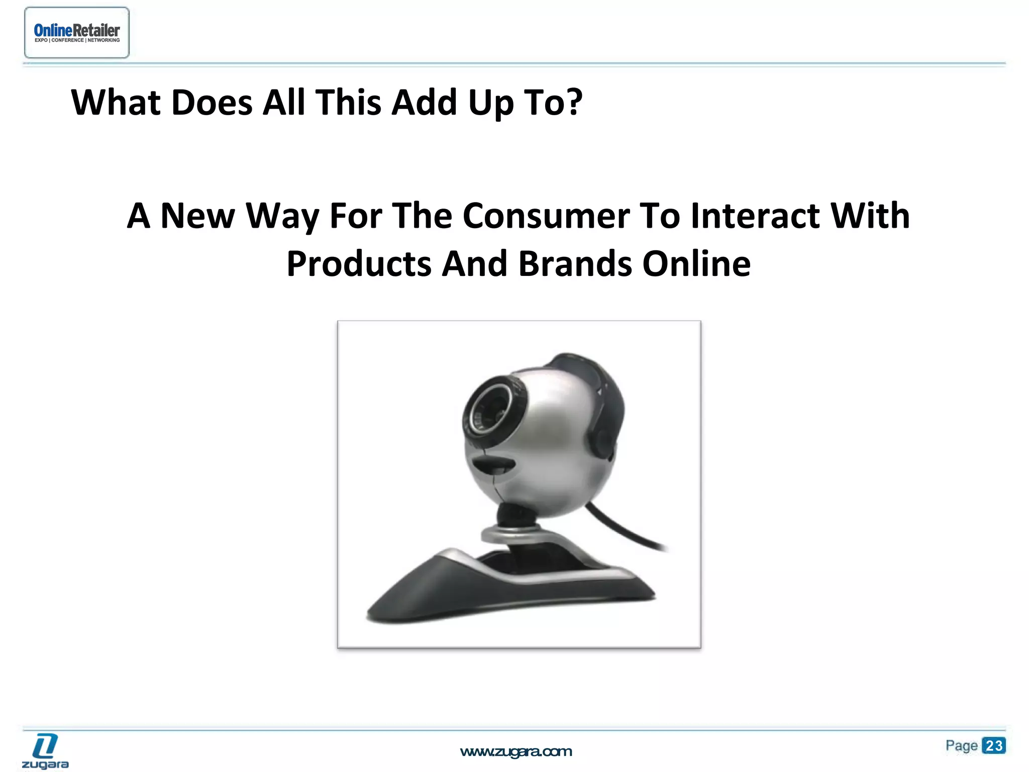 What Does All This Add Up To? A New Way For The Consumer To Interact With Products And Brands Online 