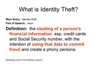 identity theft speech