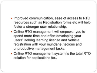 Online rto management system | PPTX