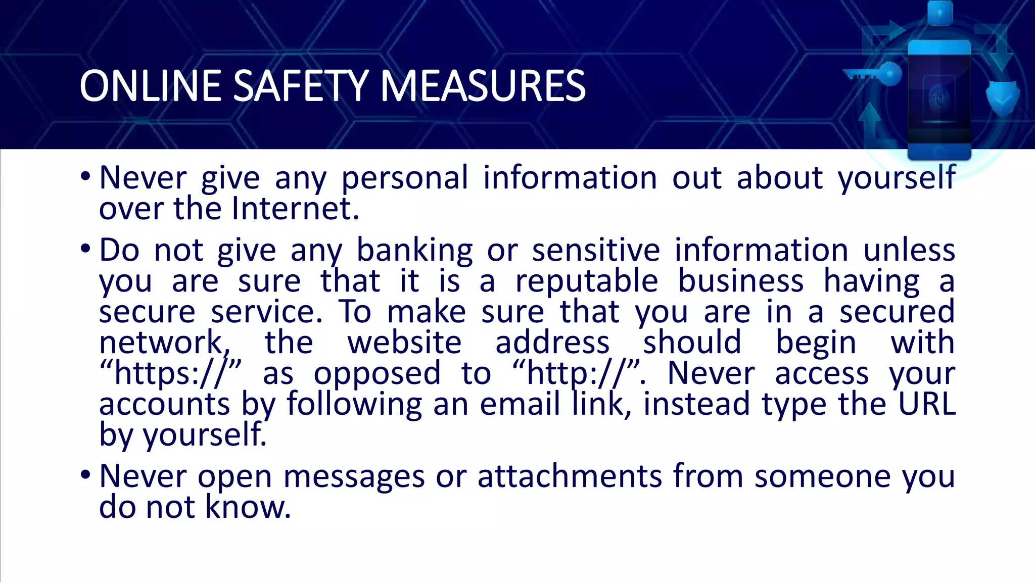 Online safety, security, ethics & etiquette PPT