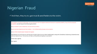 Online Scams and Frauds