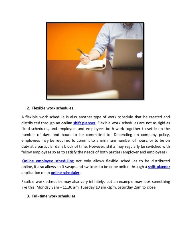 online scheduler 5 different types of employee work schedules