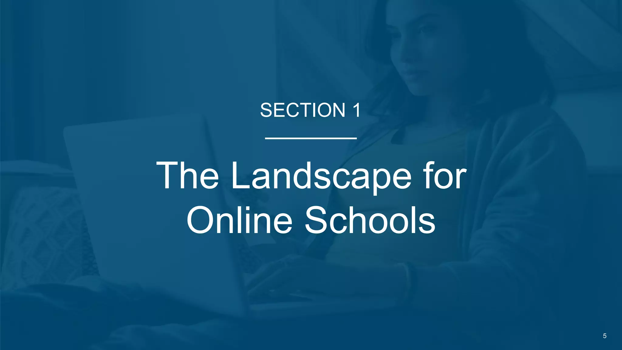 The Landscape for
Online Schools
5
SECTION 1
 