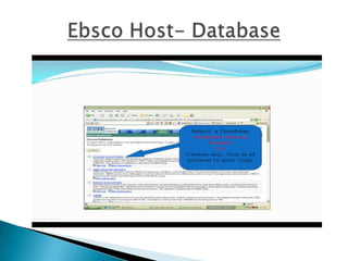 Ebsco Host- Database