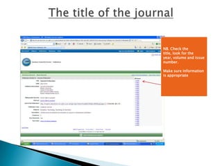 The title of the journal 