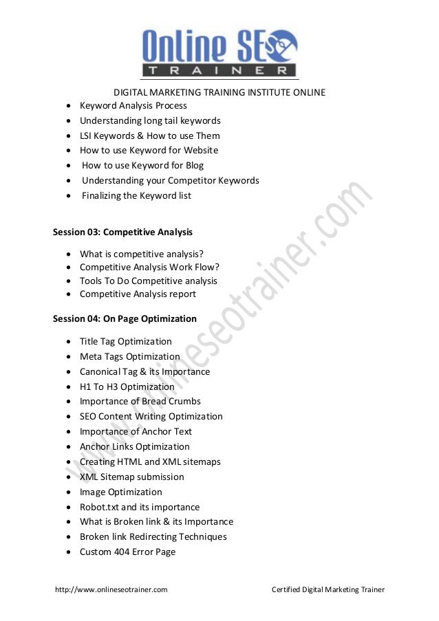 digital marketing course brochure 2018 hyderabad digital marketing
