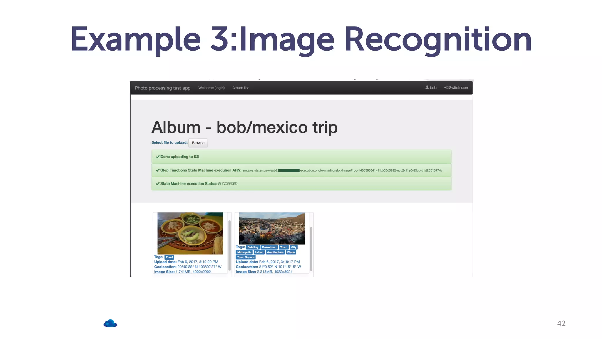 Security • Not discussed here: Are Clouds Safe? • Small attack surface: – Container lifetime -> request = milli-seconds – No open ports – Not listening to an IP – You cannot call Lambdas directly: triggered by events “Exploit video” by CCC: “Gone in 60ms” munz & more #42 