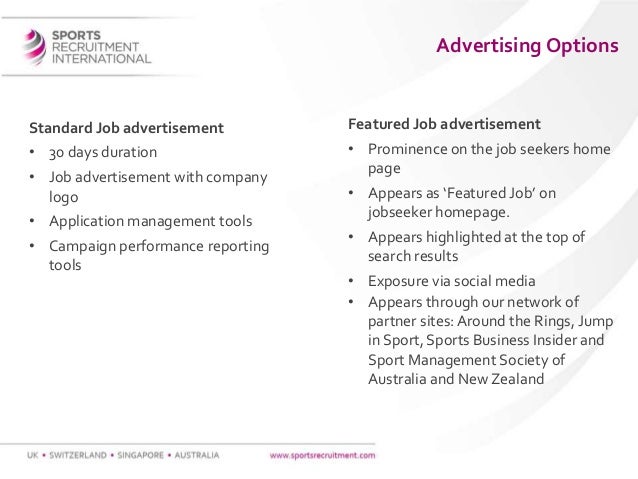 sports recruitment international online services presentation job advertising sites