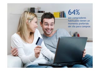 64%
son compradores
habituales tienen un
momento preferido
del día para comprar.
 