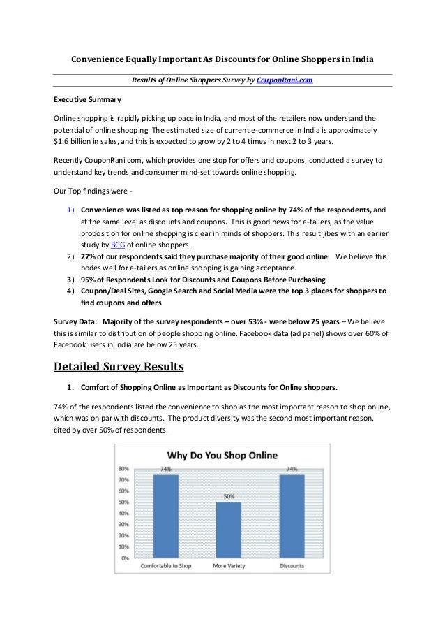 Online shopper survey in india - by couponrani.com