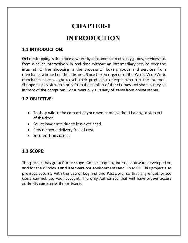 Dissertation report on online shopping