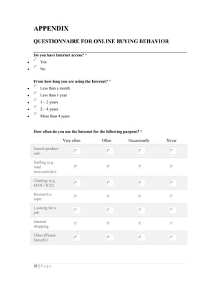 Onlineshoppingbehaviour 140806004459-phpapp02 | PDF