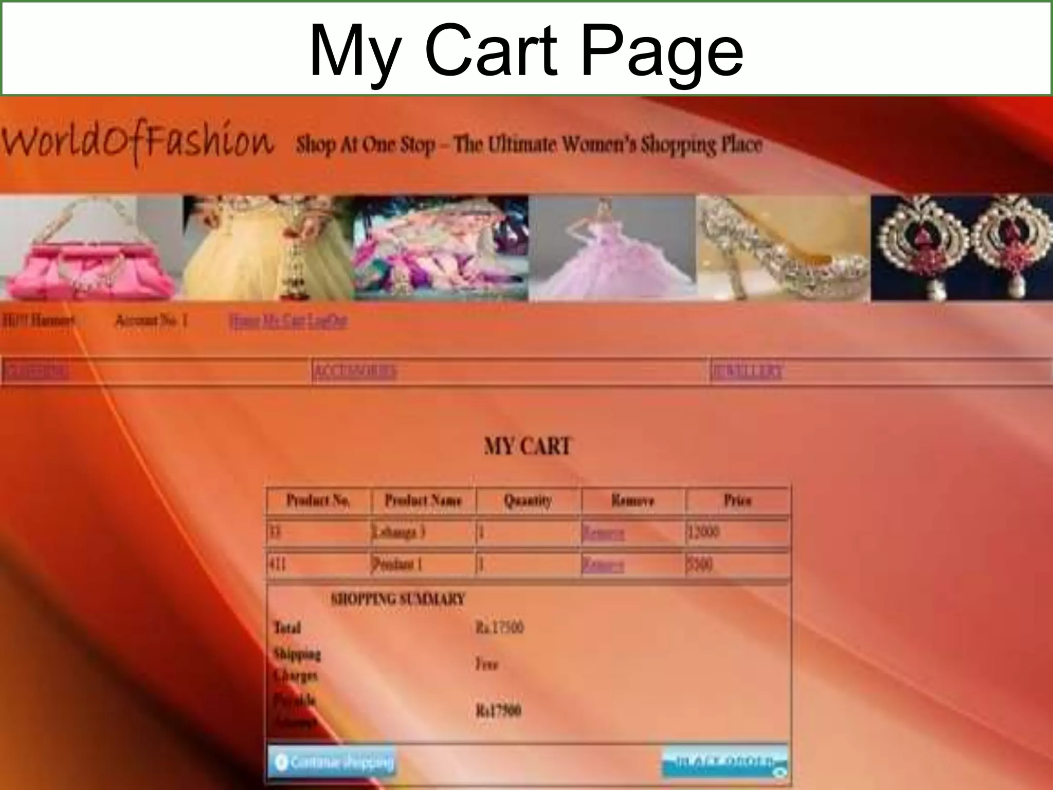 My Cart Page
 