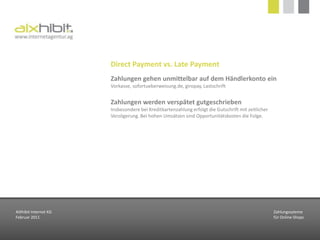 # 3 — DreiecksbeziehungAIXhibit Internet KGFebruar 2011Zahlungssytemefür Online-Shops