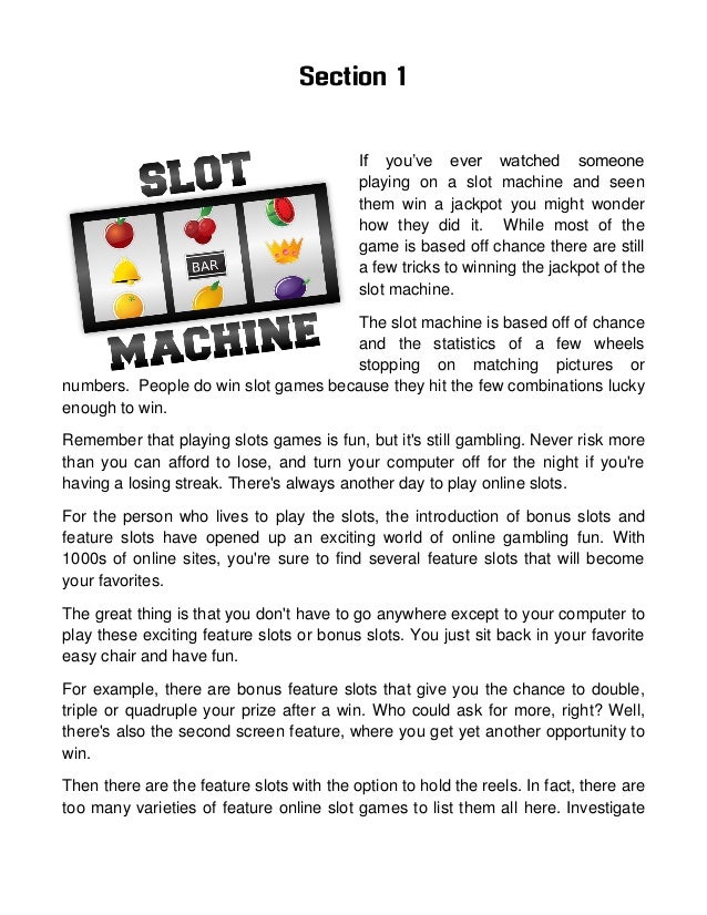 How To Increase Your Chances Of Winning On Slot Machines How To Increase Your Chances Of Winning On Slot Machines