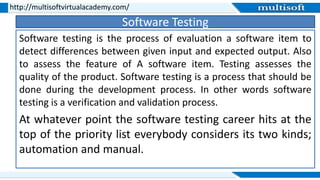Online Software Testing Course | PPTX