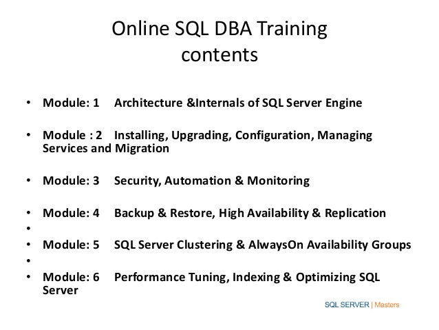 Online sql dba training