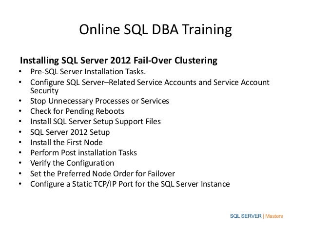 Online sql training