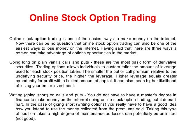 Online option trader