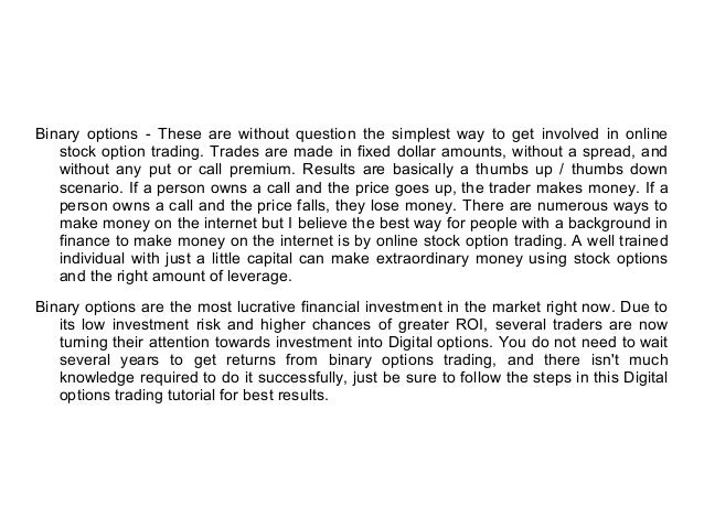 Online stock option trading