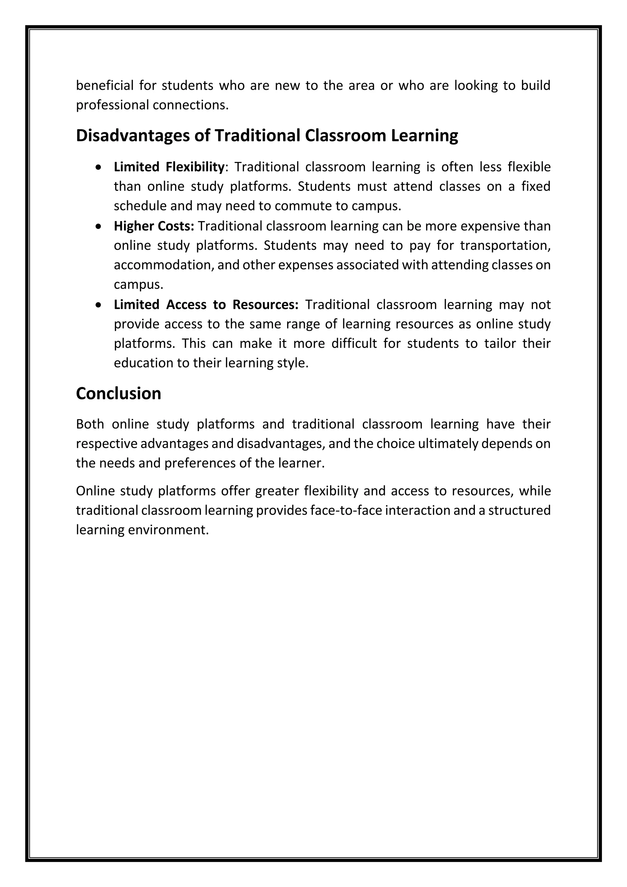 Online Study Platforms Vs Traditional Classroom Learning Pdf Online Study Platforms Vs Traditional Classroom Learning Pdf