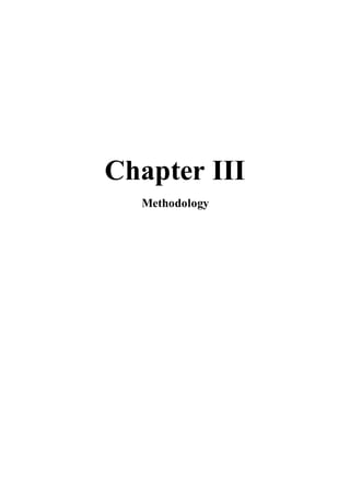 Chapter III
Methodology
 