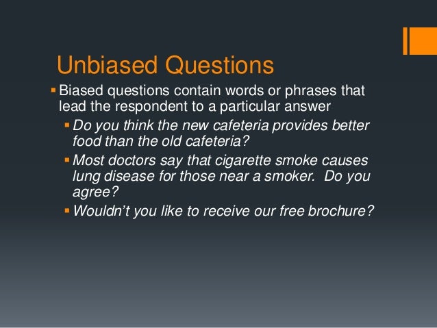 Biased vs unbiased questions picture