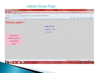 Admin Home Page
 