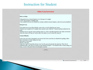 Instruction for Student
 