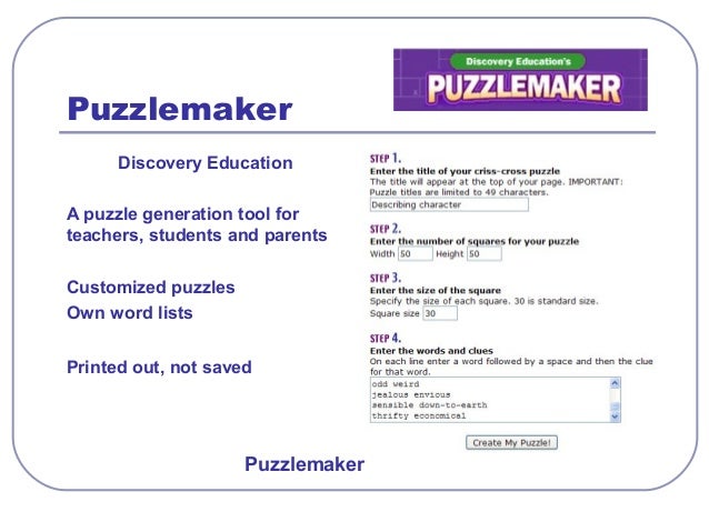 Puzzlemaker discovery education crossword