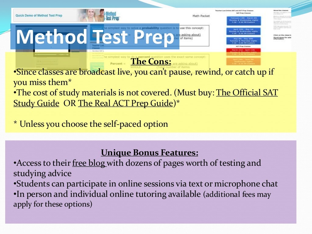Method Test Prep The Cons Since Method Test Prep The Cons Since