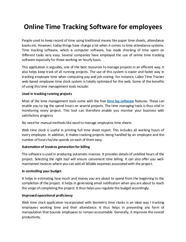 online time tracking software for employees time log for employees