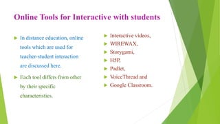 Online tools for distance education | PPTX