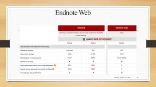 Endnote Web
Tuesday, January 26, 2021 39
 
