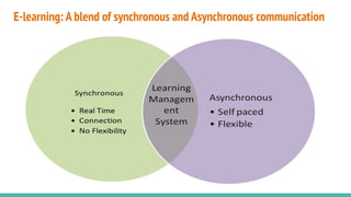 E-learning: A blend of synchronous and Asynchronous communication
 