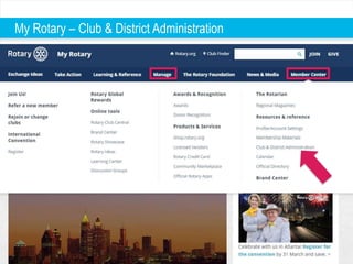 My Rotary – Club & District Administration
 