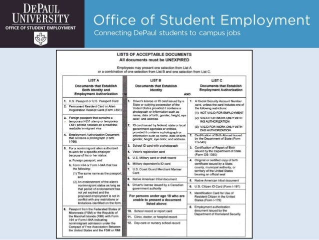 visa employment/i Employment of DePaul Student Manager Office Online