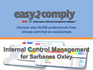 Discover why 50,000 professionals have already switched to easy2comply Internal Control Management for Sarbanes Oxley 