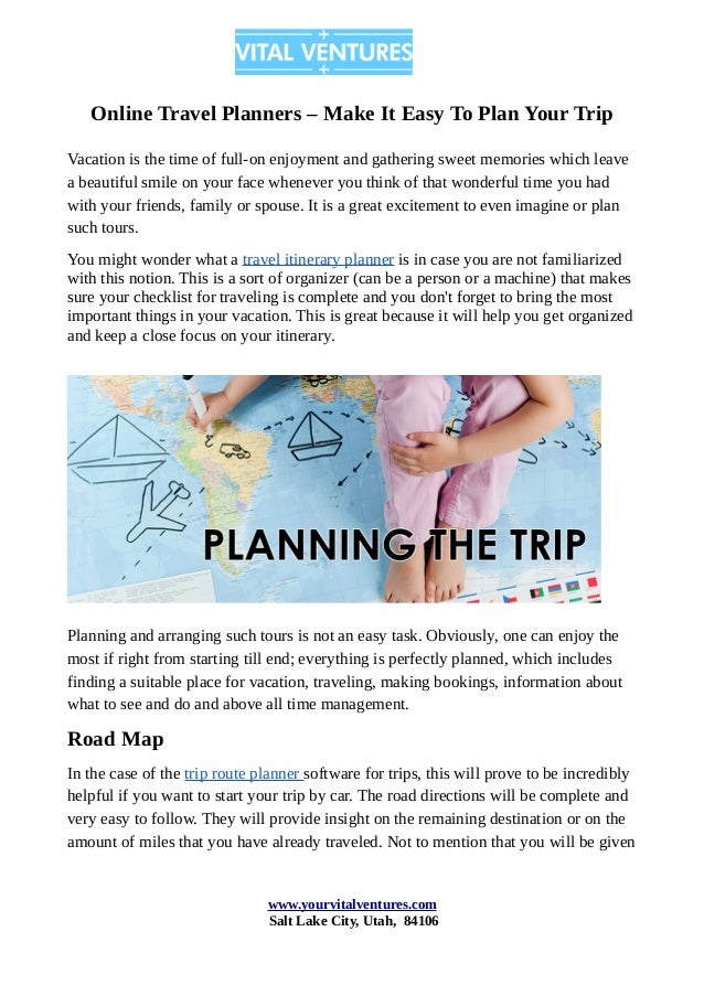 online travel itinerary planner trip planners online