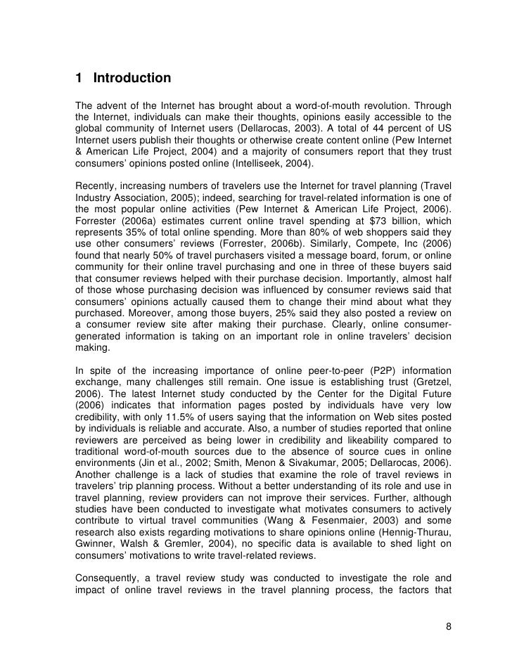 Online Travel Review Report