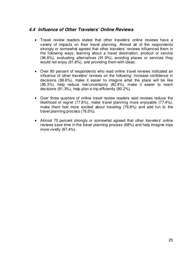 Online travel review study