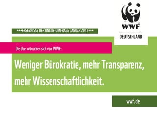 Die WWF Online-Umfrage 2012