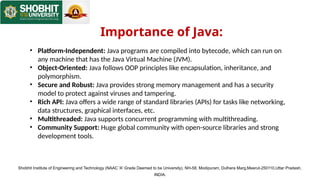 Comprehensive Introduction to Java Programming Language and Concepts | PPTX