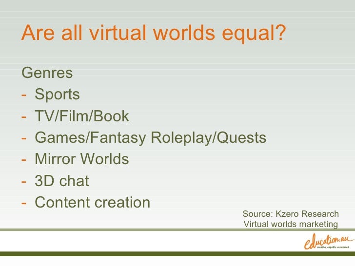 Virtually there a quick overview of various genres of virtual worlds