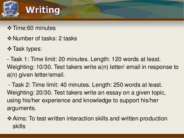 Time writing test online