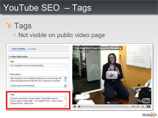 YouTube SEO  – Tags Tags Not visible on public video page 