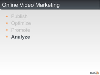 Online Video Marketing Publish Optimize Promote Analyze 
