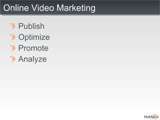 Online Video Marketing Publish Optimize Promote Analyze 