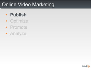Online Video Marketing Publish Optimize Promote Analyze 