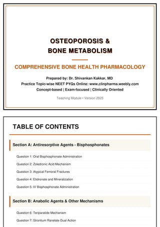 Osteoporosis and Bone Metabolism | ClinPharma Pharmacology Series by Dr ...